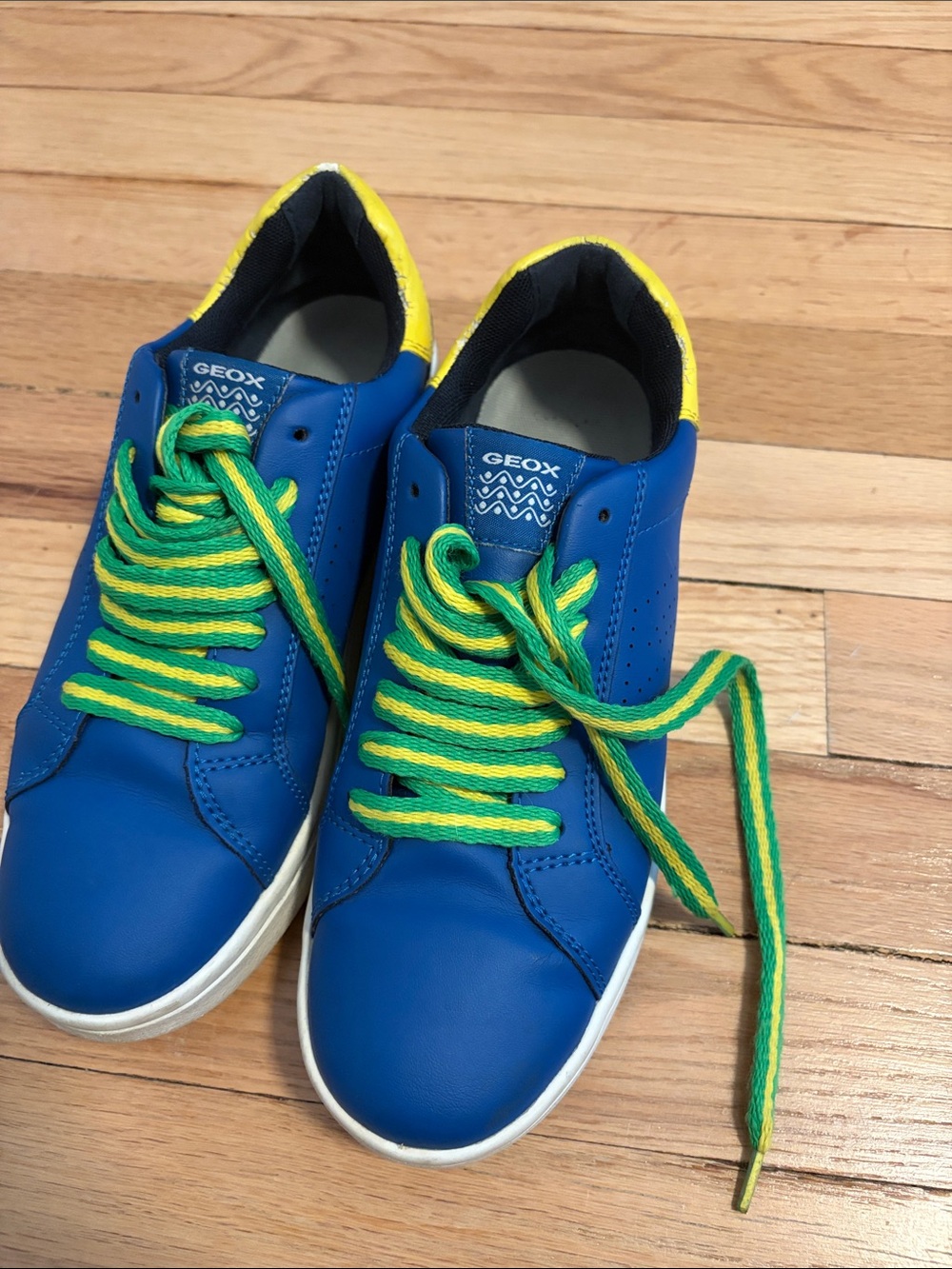 Geox blue with yellow sneakers for kids or adult